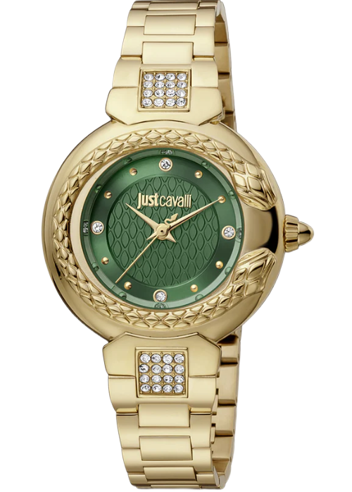 Elegant women's gold wristwatch with diamond accents